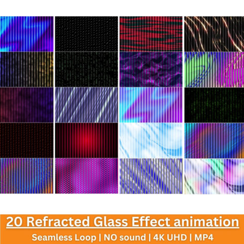 20 Refracted Glass & Blinds Effect 4K Animation Backgrounds cover image.