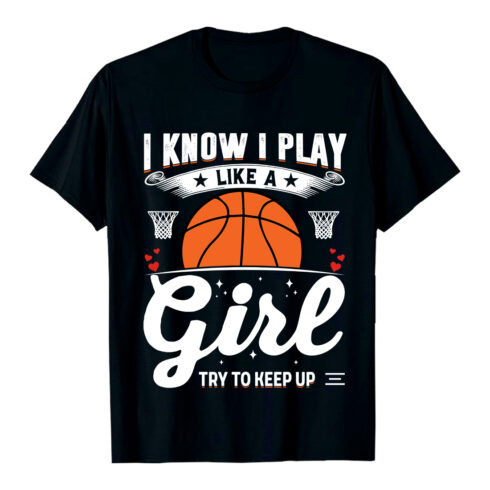 Basketball girl playing sports game hoop Basketball T-Shirt Design EPS AI PDF SVG PNG cover image.