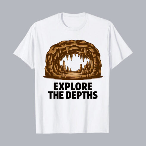 Cave Exploration T-Shirt Design | Explore the Depths Vector Bundle T-Shirt Graphic Design T-Shirt Design PNG cover image.