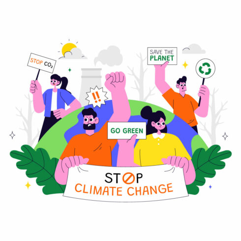 10 Climate Change Protest Illustration cover image.