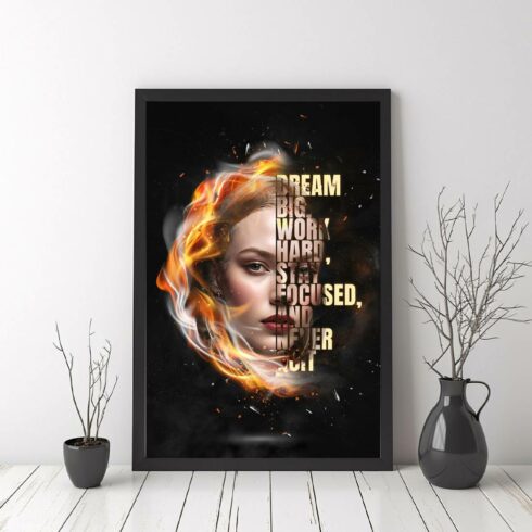 Fire Portrait Text Photo Effect cover image.