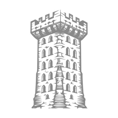 Medieval Tower Illustration in Vintage Style cover image.