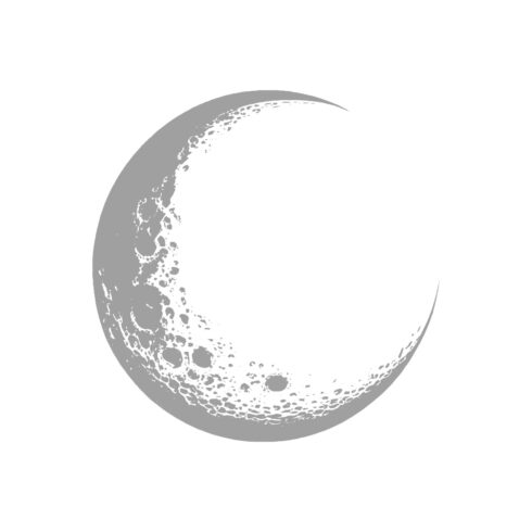 Crescent Moon Illustration in Black and White cover image.