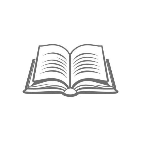 Open Book Black and White Illustration cover image.