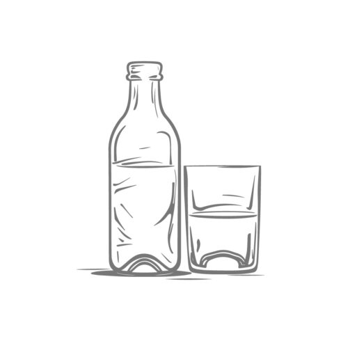 Bottle and Glass Vector Illustration cover image.