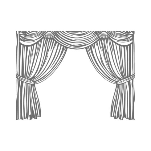 Stage Curtain Black and White Illustration cover image.