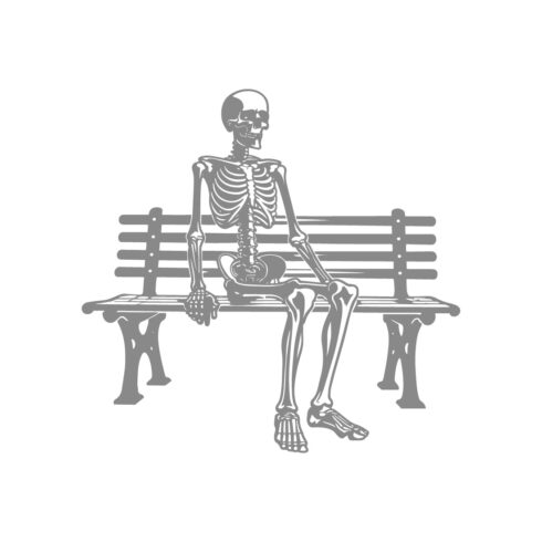 Waiting Skeleton Seated On a Bench cover image.