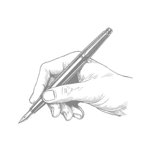 Hand Holding Fountain Pen Illustration cover image.