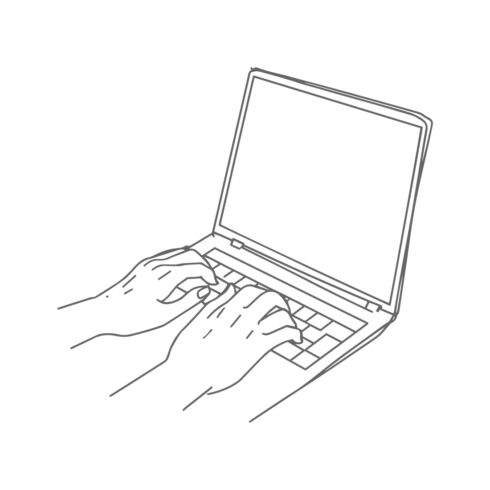 Sketch of Hands Typing on a Laptop cover image.