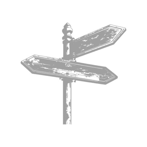Vintage Direction Signpost – Rustic Monochrome Illustration cover image.