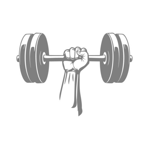 An illustration of a hand holding a barbell with a powerful grip cover image.
