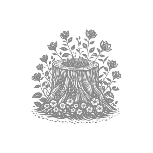 Floral Tree Stump Illustration – Life After Growth cover image.