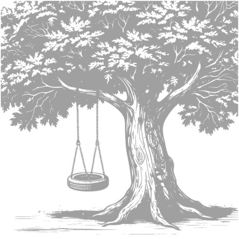 Old Oak Tree with Tire Swing cover image.