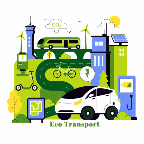 10 Eco Friendly Transportation Illustration cover image.