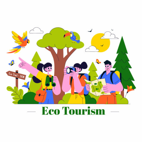 10 Eco Tourism Travel Destination Illustration cover image.