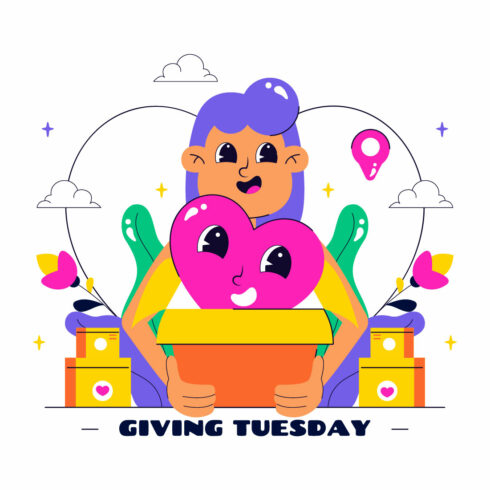 10 Happy Giving Tuesday Illustration cover image.