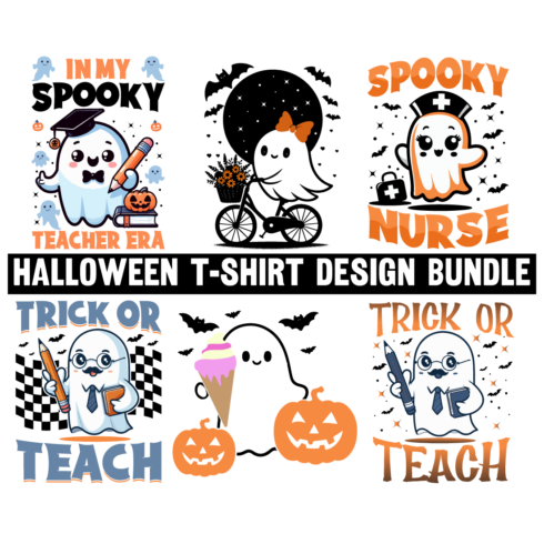 Halloween graphic design Halloween t-shirt design Bundle Halloween t-shirt design cover image.