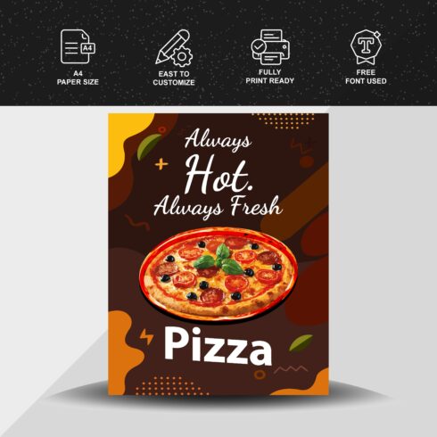 Hot & Fresh Pizza Flyer – Abstract Shapes & Bold Colors cover image.