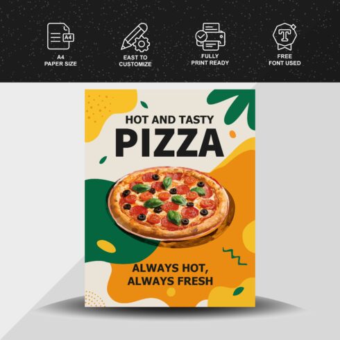 Hot & Tasty Pizza Flyer – Abstract Food Promotion Template cover image.