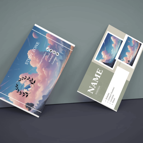 Editable business card template 1 cover image.