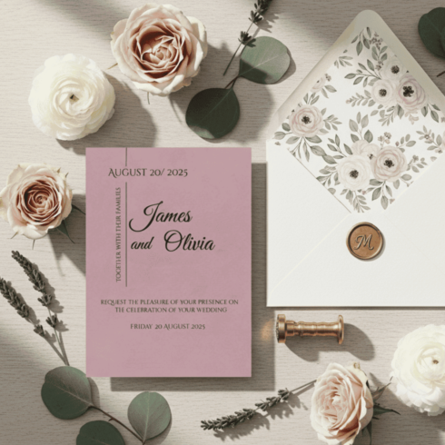Wedding Invitation Template James & Olivia cover image.