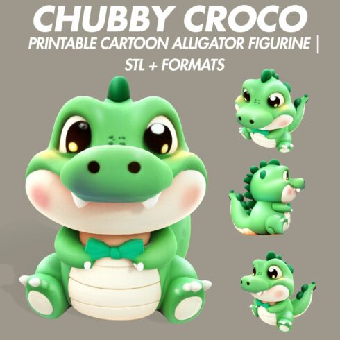 Chubby Croco Printable Cartoon Alligator Figurine cover image.