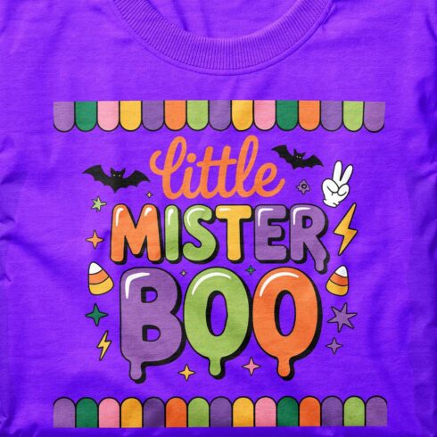 Preppy Kids Halloween png, Little Miss Boo T shirt cover image.