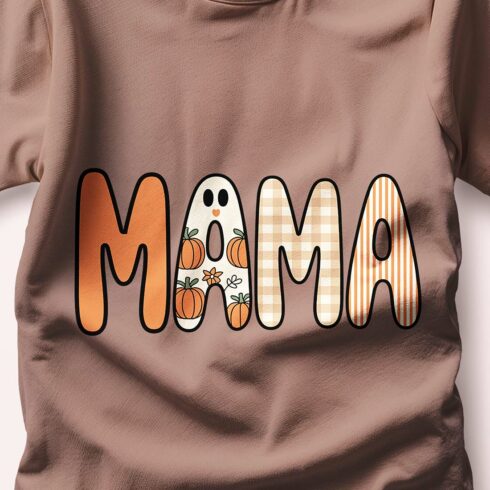 Preppy Halloween Mama Png, Floral Ghost Patchwork png cover image.