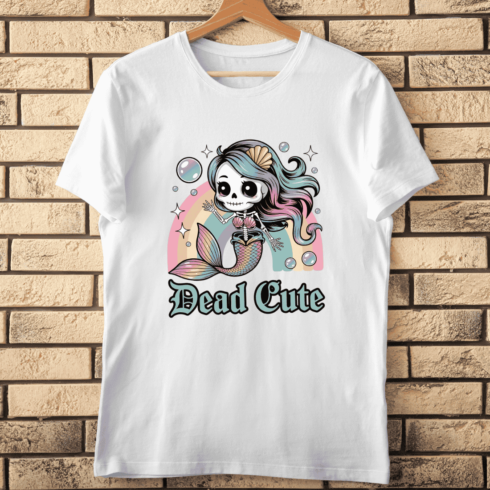 Dead Cute Puns Mermaid T-shirt Design cover image.