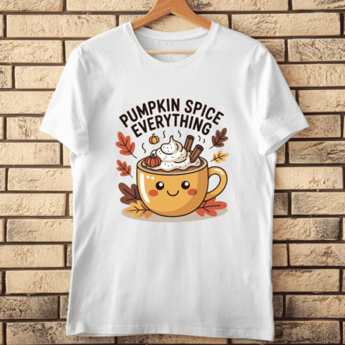 Cozy Pumpkin Spice Everything T-shirt Design cover image.