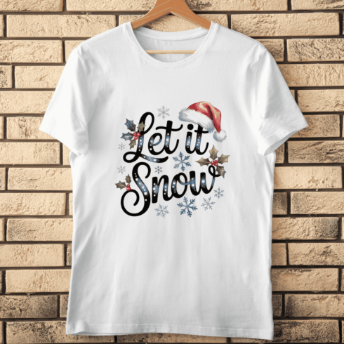Let It Snow Winter Holiday T-shirt Design cover image.
