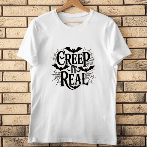 Spooky Creep It Real Typography T-shirt Design cover image.