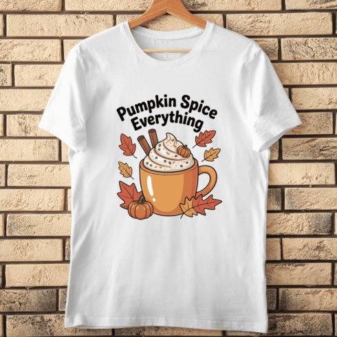 Cute Autumn Coffee Mug T-shirt Design cover image.