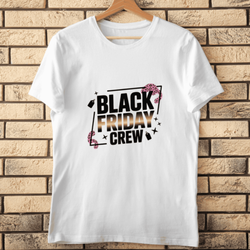 Leopard Print and Gold Black Friday T-shirt Design cover image.