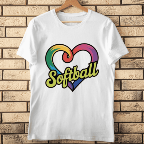 Heart And Softball T-shirt Design cover image.