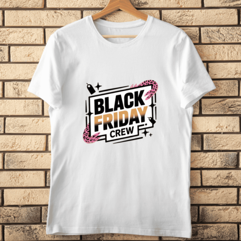 Leopard Print and Gold Black Friday T-shirt Design cover image.