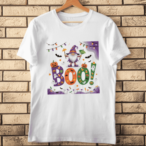 Festive Gnome with String Lights T-shirt Design cover image.