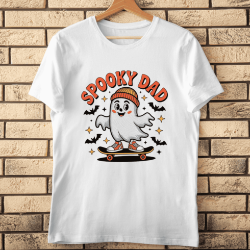 Cute Spooky Dad T-shirt Design cover image.