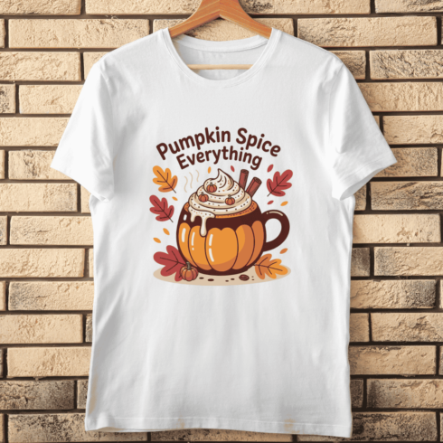 Fall Pumpkin Spice Latte T-shirt Design cover image.