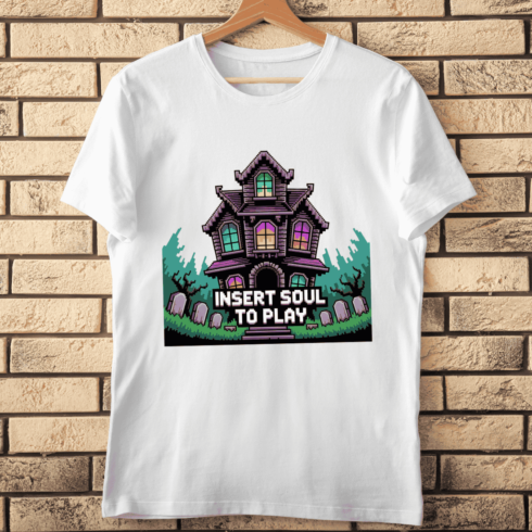 Gaming Haunted House T-shirt Design cover image.