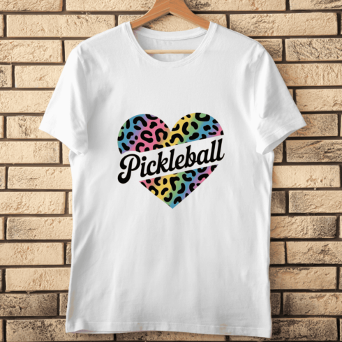 Rainbow and Animal Print Pickleball T-shirt Design cover image.