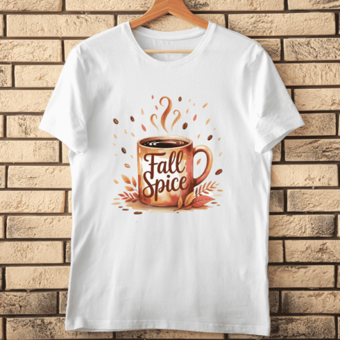 Fall Spice Autumn Mug T-shirt Design cover image.
