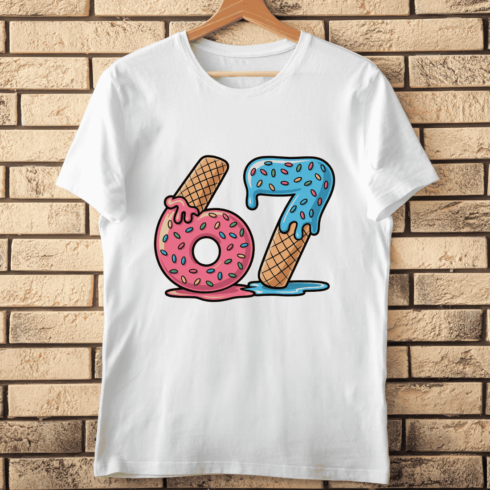 Sweet 67 Dessert-Themed T-shirt Design cover image.