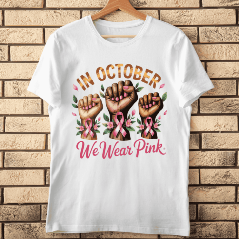 Breast Cancer Awareness Month T-shirt Design cover image.