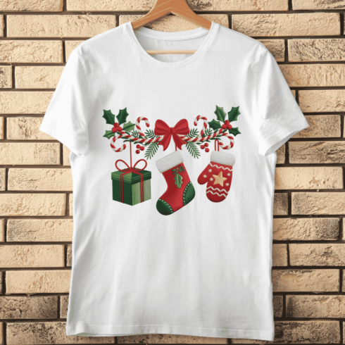 Winter Holiday Decorations T-shirt Design cover image.