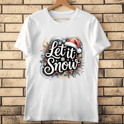 Let It Snow Holiday T-shirt Design cover image.