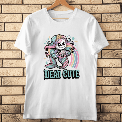 Magical Pastel Gothic Mermaid T-shirt Design cover image.