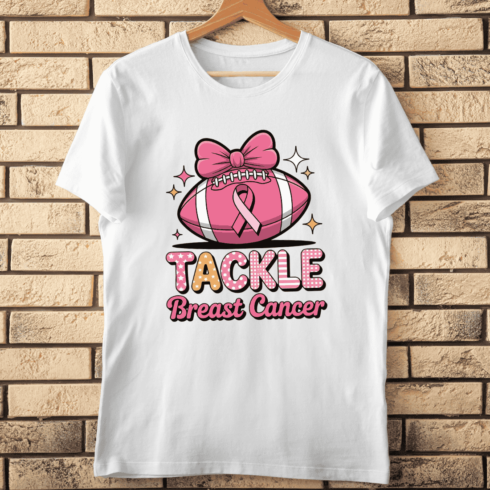 Tackle Breast Cancer with a Pink Football T-shirt Design cover image.