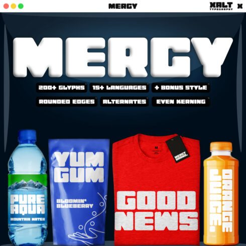 MERCY – Big Friendly Display Font (Regular + Rough) cover image.