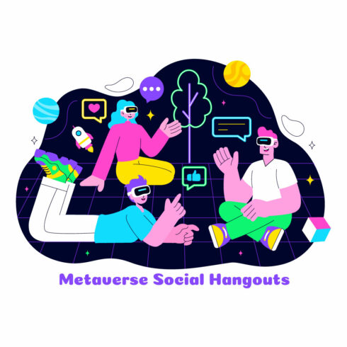 10 Metaverse Social Hangouts Illustration cover image.